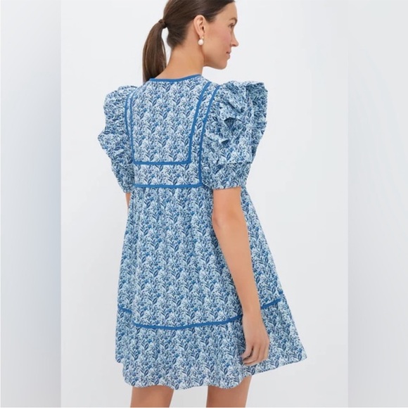 Tuckernuck Hyacinth House Blue Floral Rosalie Mini Dress - Picture 4 of 4